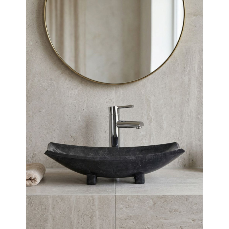 Lavabo Baño Urano Negro de Mármol - Montiel