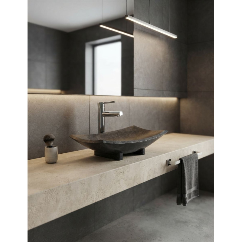 Lavabo Baño Urano Negro de Mármol - Montiel