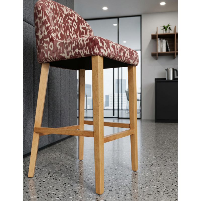 Taburete Alto Patas Madera de Moradillo - Montiel