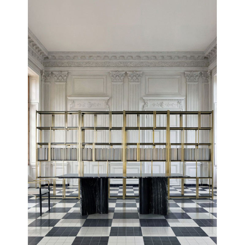 Mesa Dirección Oficina Gautby Mármol Negro 240 cm. - Montiel