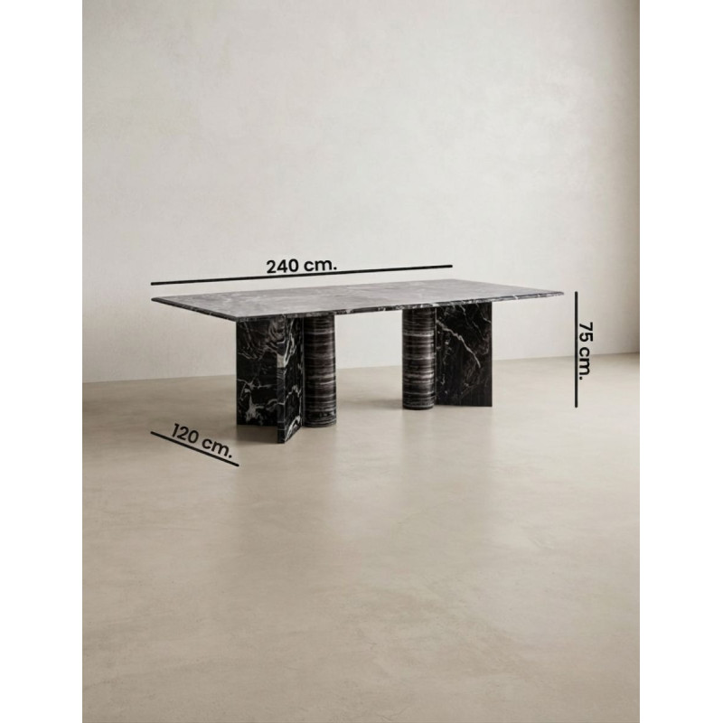 Mesa Dirección Oficina Gautby Mármol Negro 240 cm. - Montiel