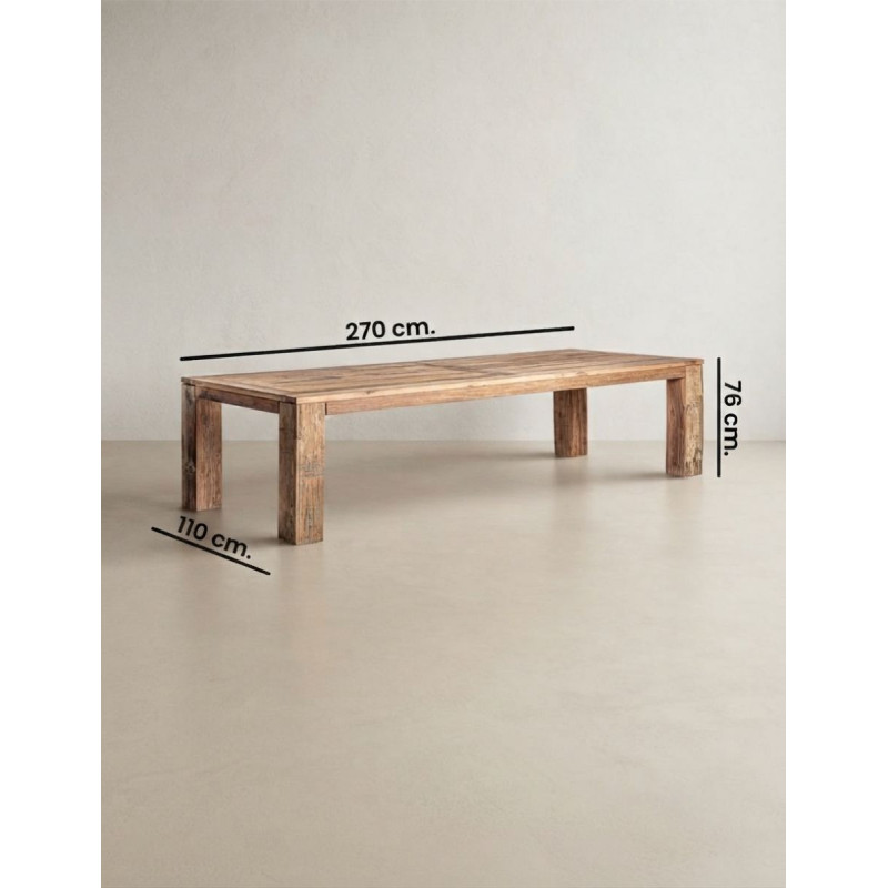 Mesa Madera Comedor Backlyn 270x120 cm. Marrón - Montiel