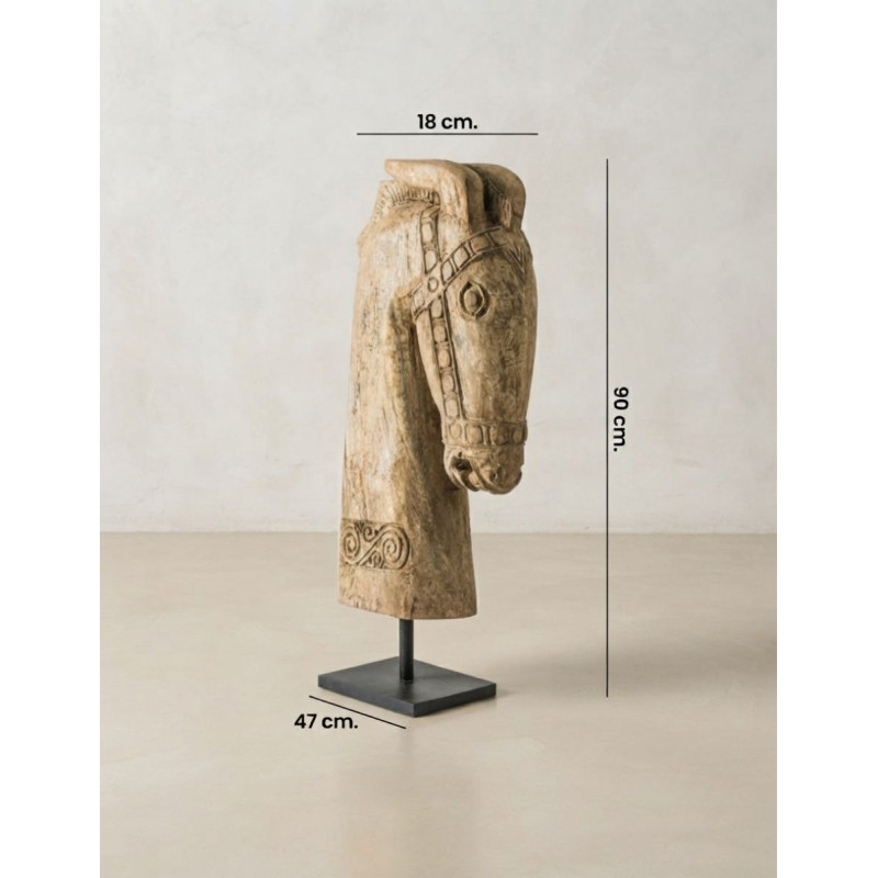 Figura Caballo Decorativo 90 cm. de Alto de Madera - Montiel