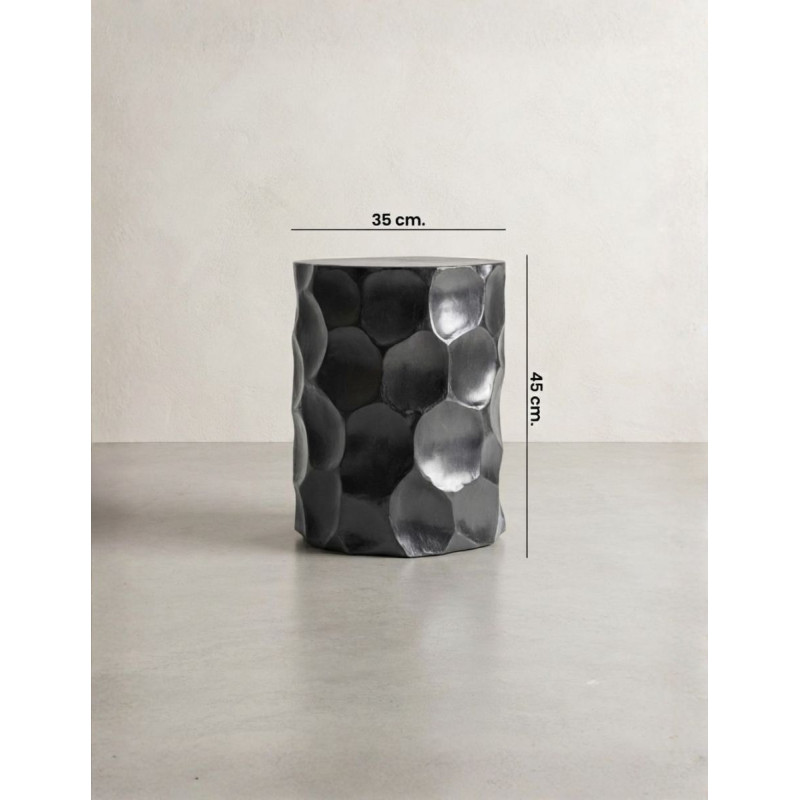 Taburete Kialeh Negro de Decoración 45x35 cm. - Montiel
