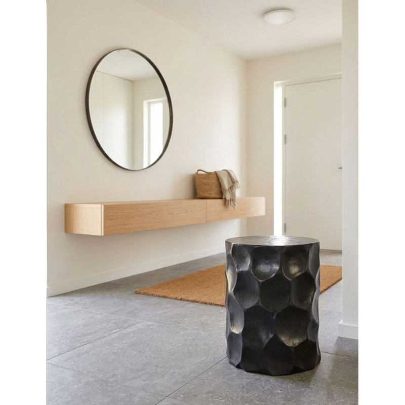 Taburete Kialeh Negro de Decoración 45x35 cm. - Montiel