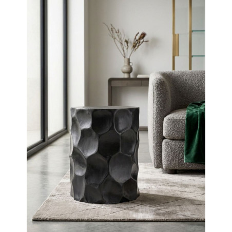 Taburete Kialeh Negro de Decoración 45x35 cm. - Montiel
