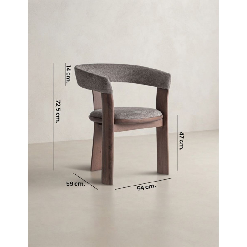 Silla Devillac 3 Patas Madera de Fresno Nogal - Montiel