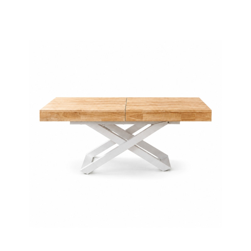 Mesa elevable y extensible de madera y estructura metálica-Montiel