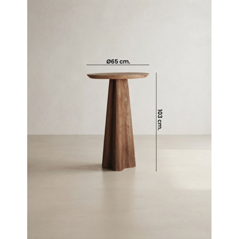 Mesa Keale Alta Ø65x103 cm. de Madera Marrón - Montiel