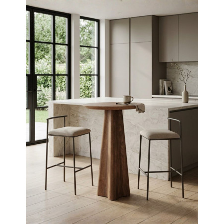 Mesa Keale Alta Ø65x103 cm. de Madera Marrón - Montiel