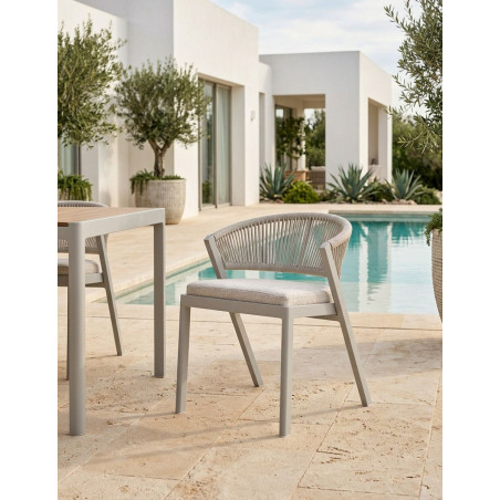 Silla de Exterior Tegna Gris y Marfil - Montiel