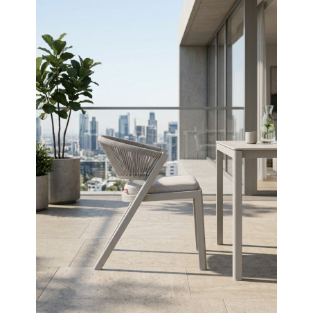 Silla de Exterior Tegna Gris y Marfil - Montiel