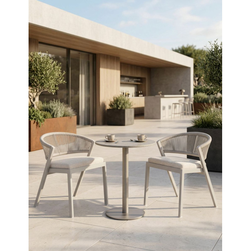 Silla de Exterior Tegna Gris y Marfil - Montiel