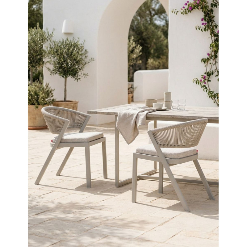 Silla de Exterior Tegna Gris y Marfil - Montiel