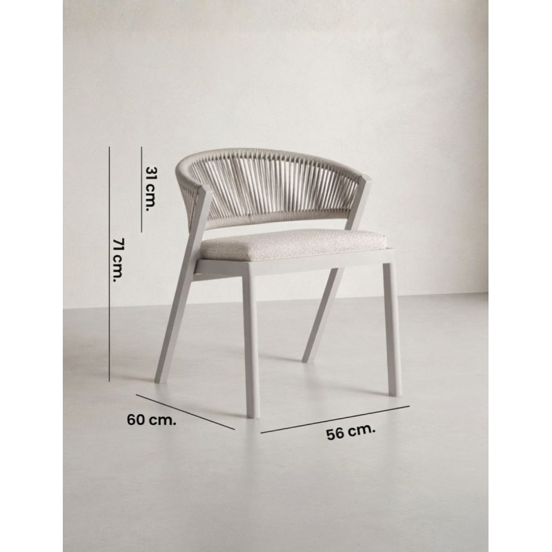 Silla de Exterior Tegna Gris y Marfil - Montiel