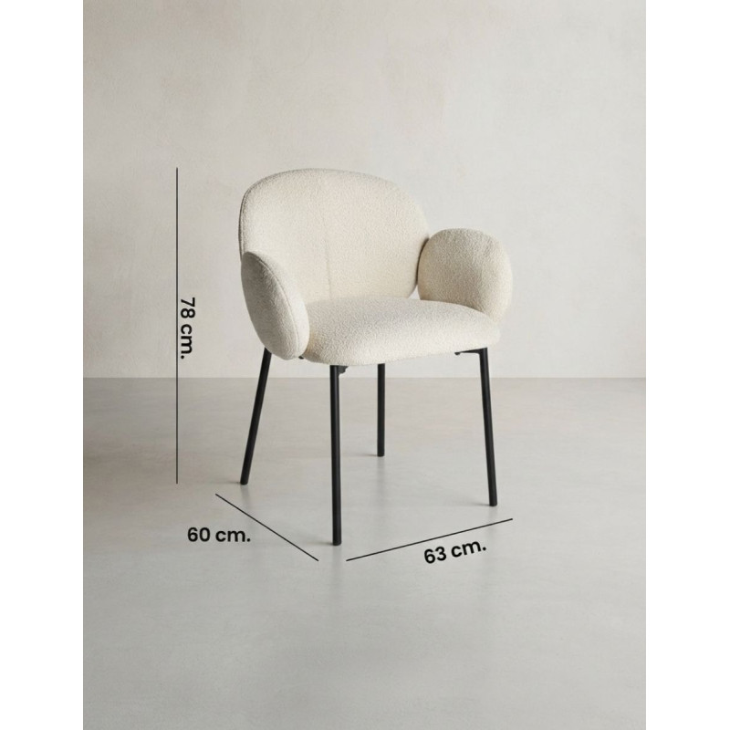 Silla Comedor Brugnac Tapizada en Crema - Montiel