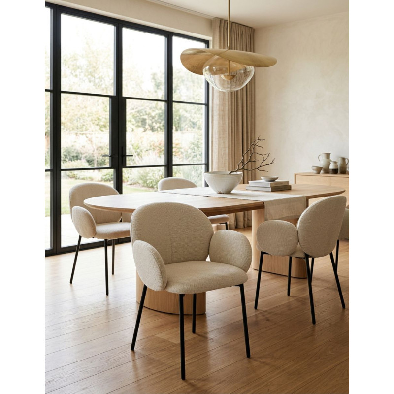 Silla Comedor Brugnac Tapizada en Crema - Montiel
