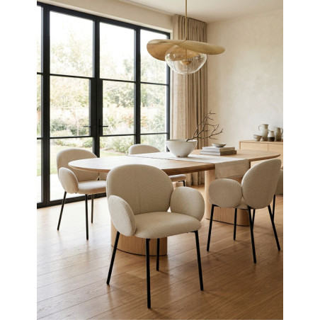 Silla Comedor Brugnac Tapizada en Crema - Montiel