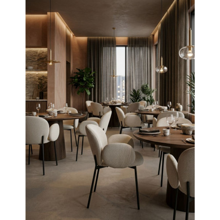 Silla Comedor Brugnac Tapizada en Crema - Montiel