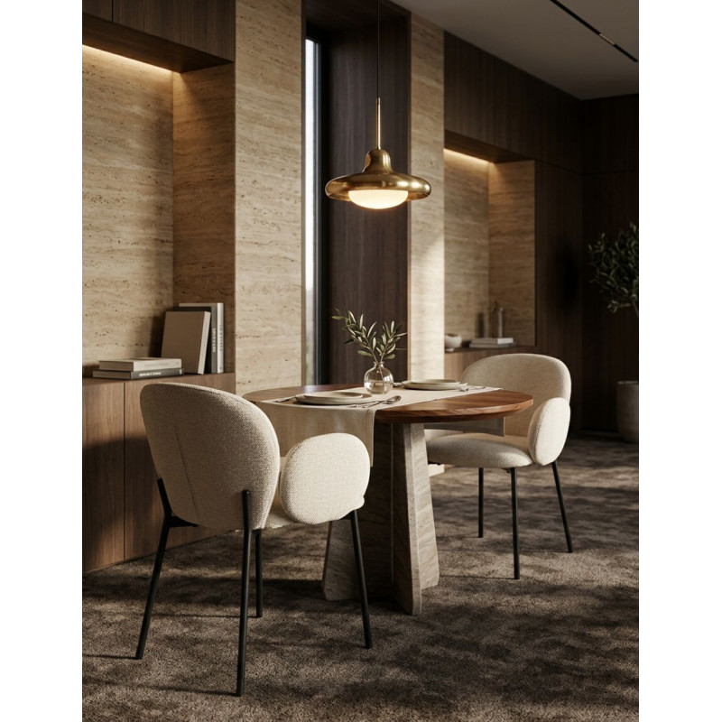 Silla Comedor Brugnac Tapizada en Crema - Montiel