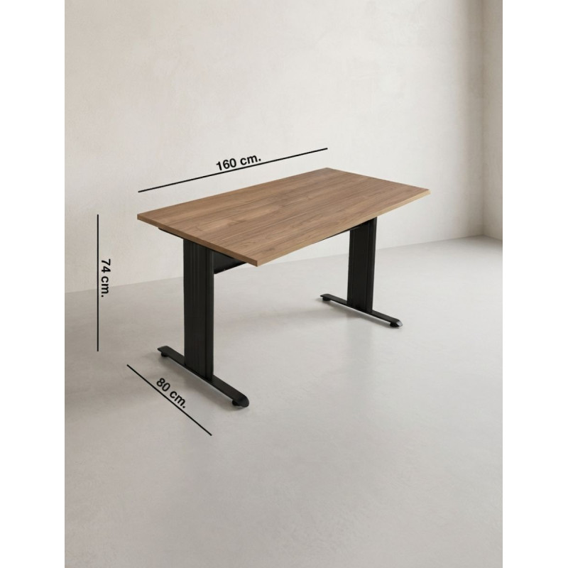 Mesa Oficina Recta 160x80 cm. Nogal MM1906 de Montiel