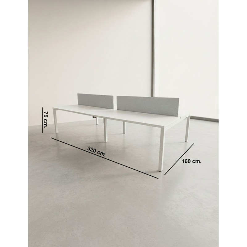 Multipuesto 4 Puestos Blanco 320x160 cm. MM1908 de Montiel