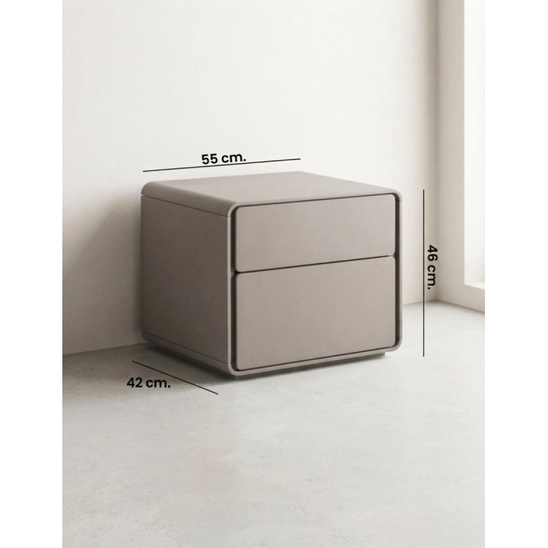 Mesita de Noche Theys 2 Cajones Beige - Montiel