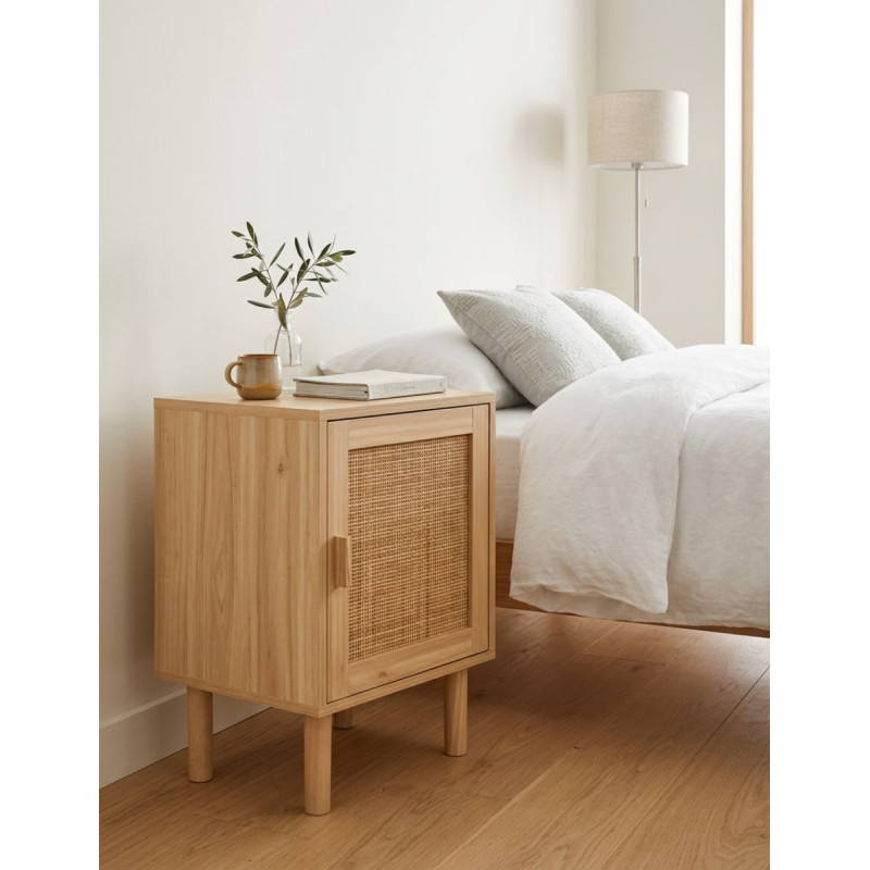 Mesilla Auxiliar Décor 40x30 CM Pino/Rattan - Montiel