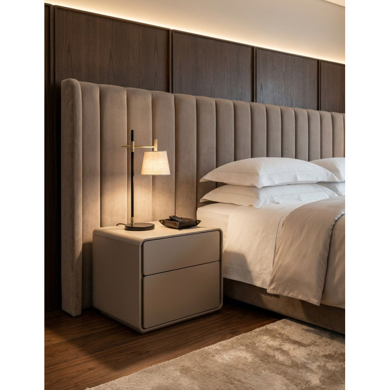 Mesita de Noche Theys 2 Cajones Beige - Montiel