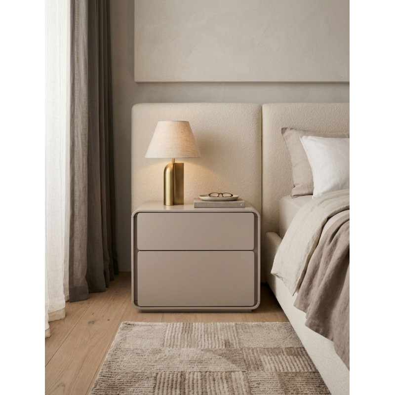 Mesita de Noche Theys 2 Cajones Beige - Montiel