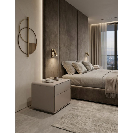 Mesita de Noche Theys 2 Cajones Beige - Montiel