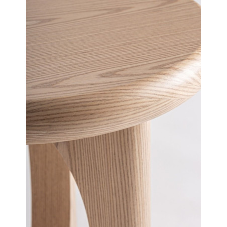 Mesa Auxiliar Lira Redonda de Madera Ø80x41 cm. - Montiel