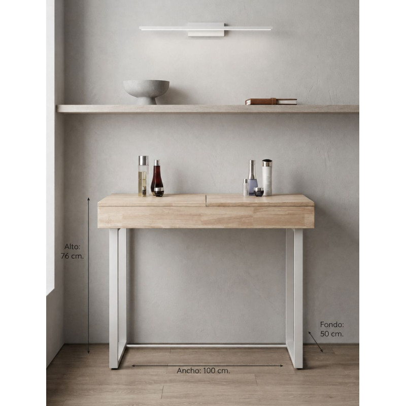 Tocador con Espejo Pretty 100x50 CM Nordish/Blanco - Montiel