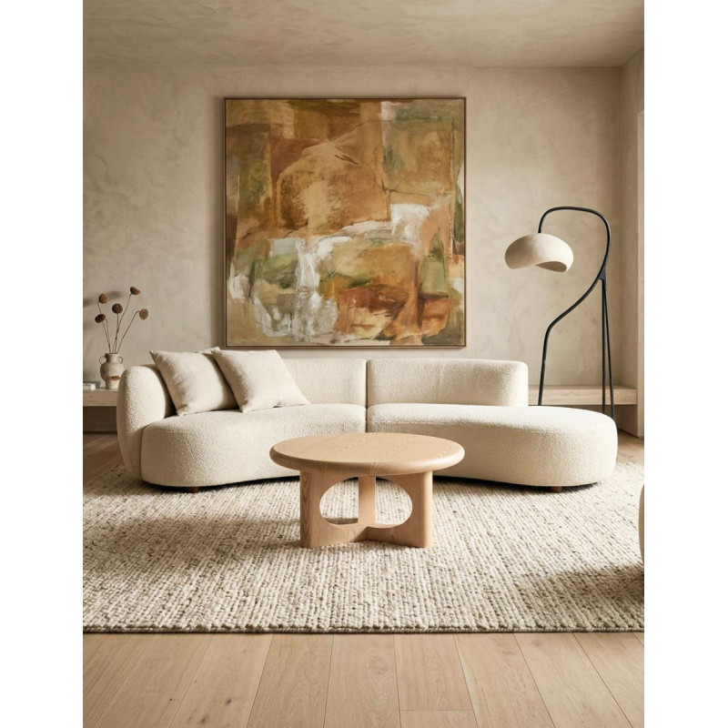 Mesa Auxiliar Lira Redonda de Madera Ø80x41 cm. - Montiel