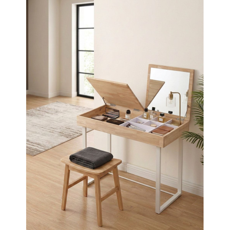 Tocador con Espejo Pretty 100x50 CM Nordish/Blanco - Montiel