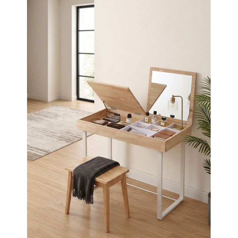 Tocador con Espejo Pretty 100x50 CM Nordish/Blanco - Montiel