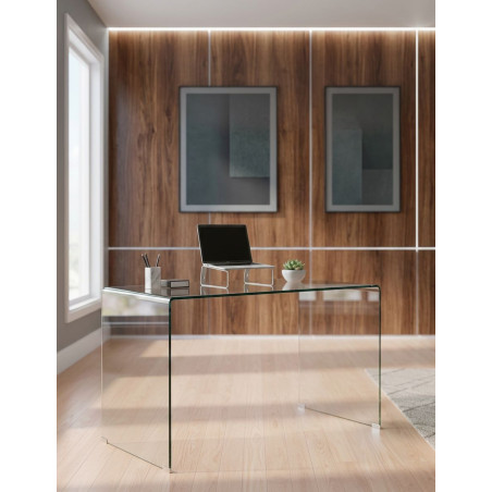Mesa de escritorio Note 120x70 CM Cristal Transparente