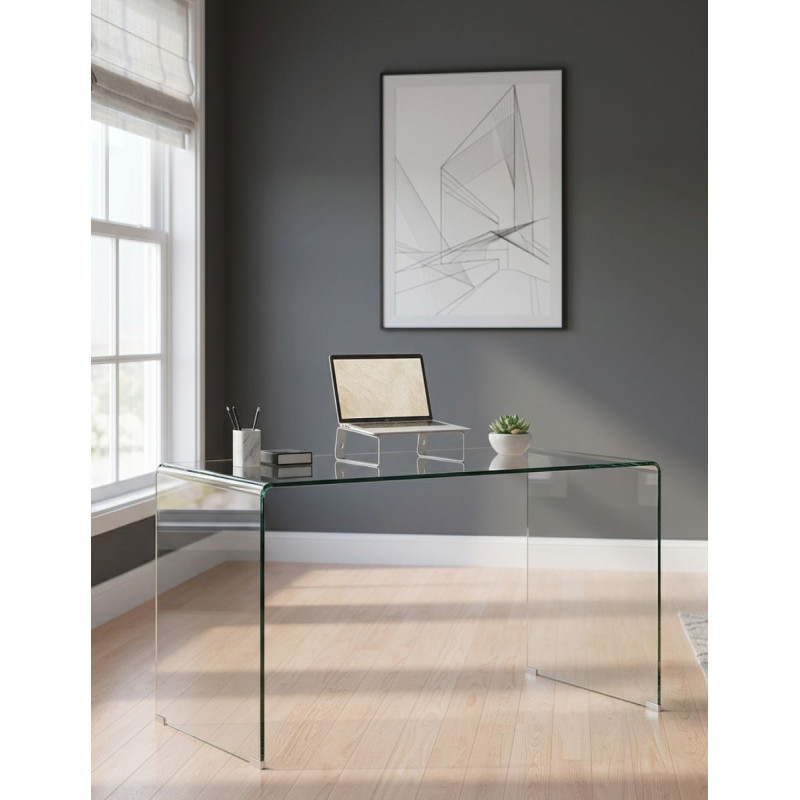 Mesa de escritorio Note 120x70 CM Cristal Transparente