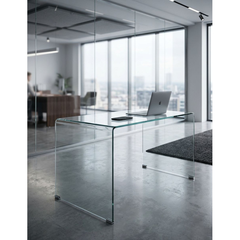 Mesa de escritorio Note 120x70 CM Cristal Transparente