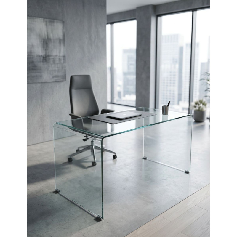 Mesa de escritorio Note 120x70 CM Cristal Transparente