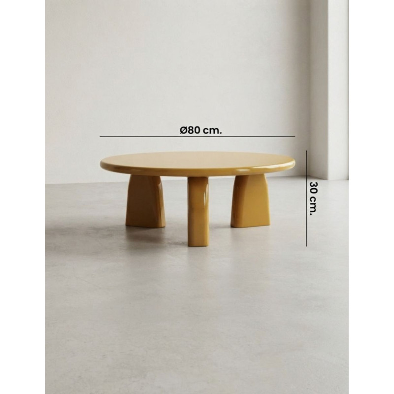 Mesa de Centro Provenza Baja en Madera Mostaza - Montiel