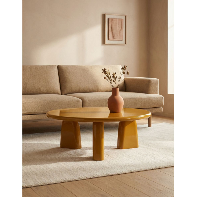 Mesa de Centro Provenza Baja en Madera Mostaza - Montiel