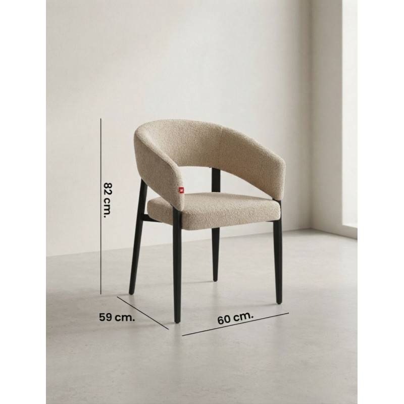 Pack de 2 Sillas Comedor Bruges Beige y Negra - Montiel