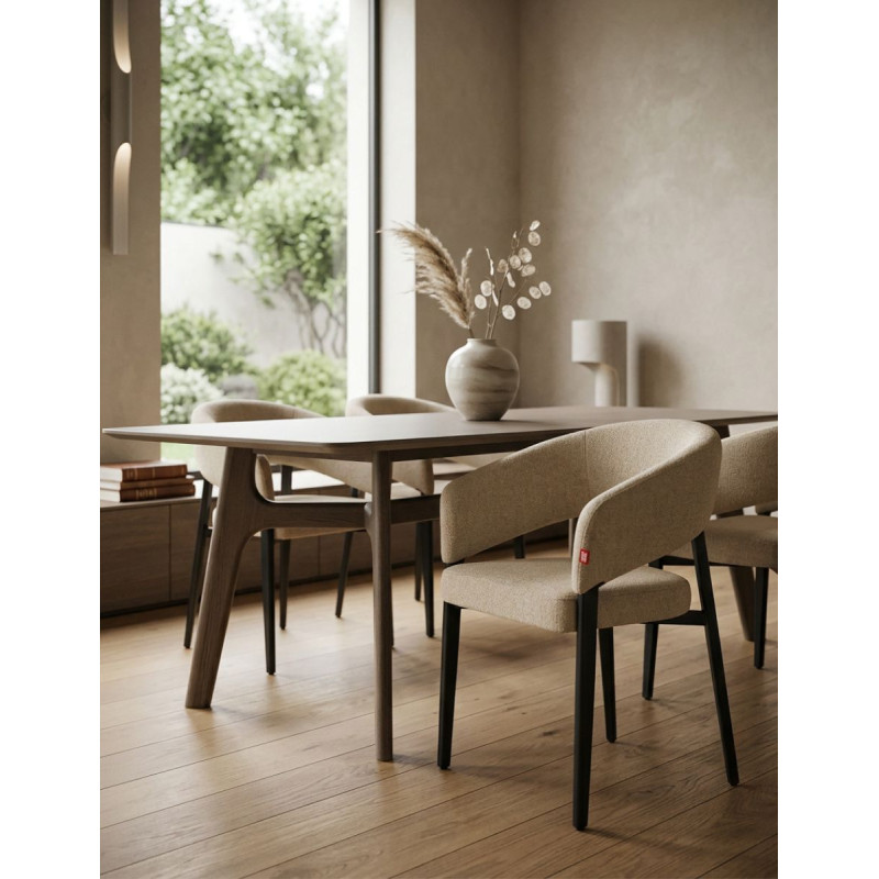 Pack de 2 Sillas Comedor Bruges Beige y Negra - Montiel