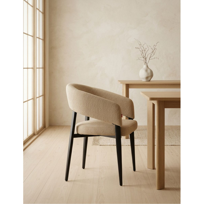 Pack de 2 Sillas Comedor Bruges Beige y Negra - Montiel