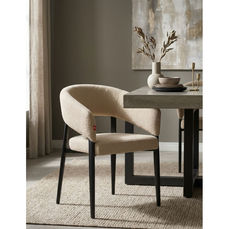 Pack de 2 Sillas Comedor Bruges Beige y Negra - Montiel