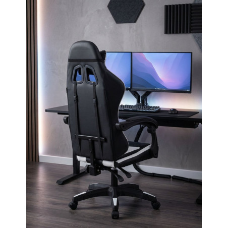 Silla Gaming Master Giratoria Negra y Blanca - Montiel
