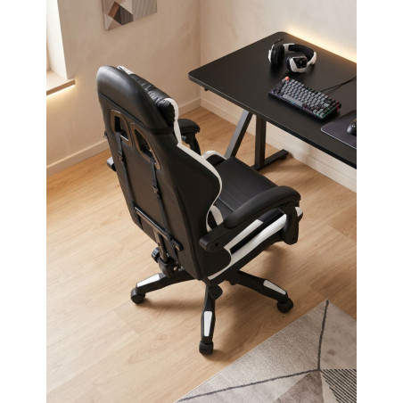 Silla Gaming Master Giratoria Negra y Blanca - Montiel