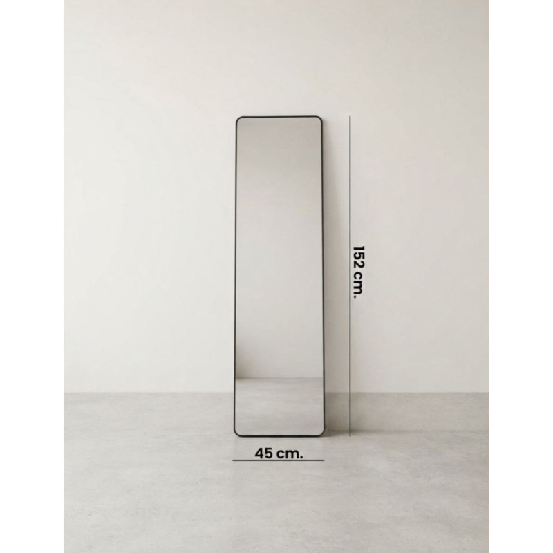 Espejo Black de Pie 152x45 cm. Marco Negro - Montiel