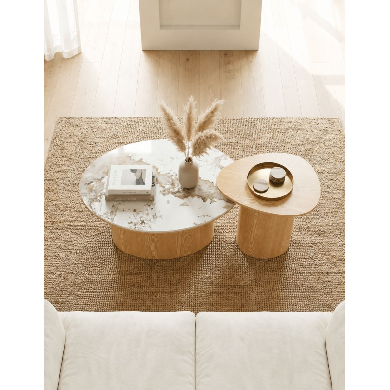 Conjunto Mesas de Salón Ashley Oak/Cerámica - Montiel